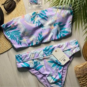Billabong • Love Palms Floral Sunny Tube Bikini Top | Maui Bottoms
